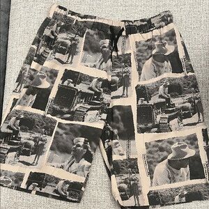 Caterpillar Black and Tan Men Swim Board Shorts